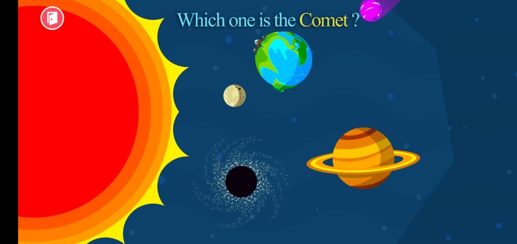 لعبة أين هو المذنب؟ على تطبيق Earth School