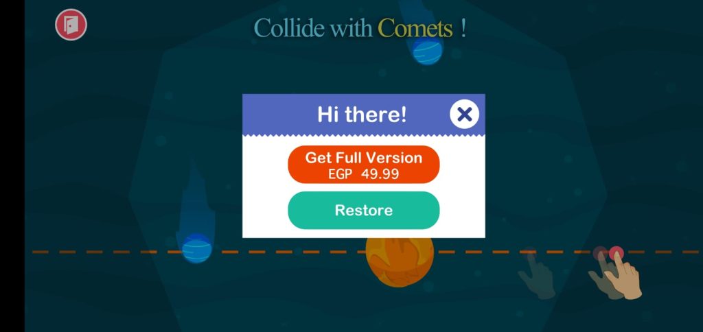 لعبة تصادم المذنبات 