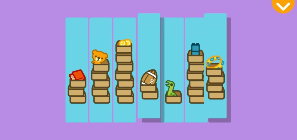 لعبة الترتيب على تطبيق Pango kids