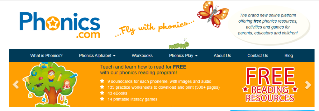 موقع phonics.com لتعليم الصوتيات للأطفال