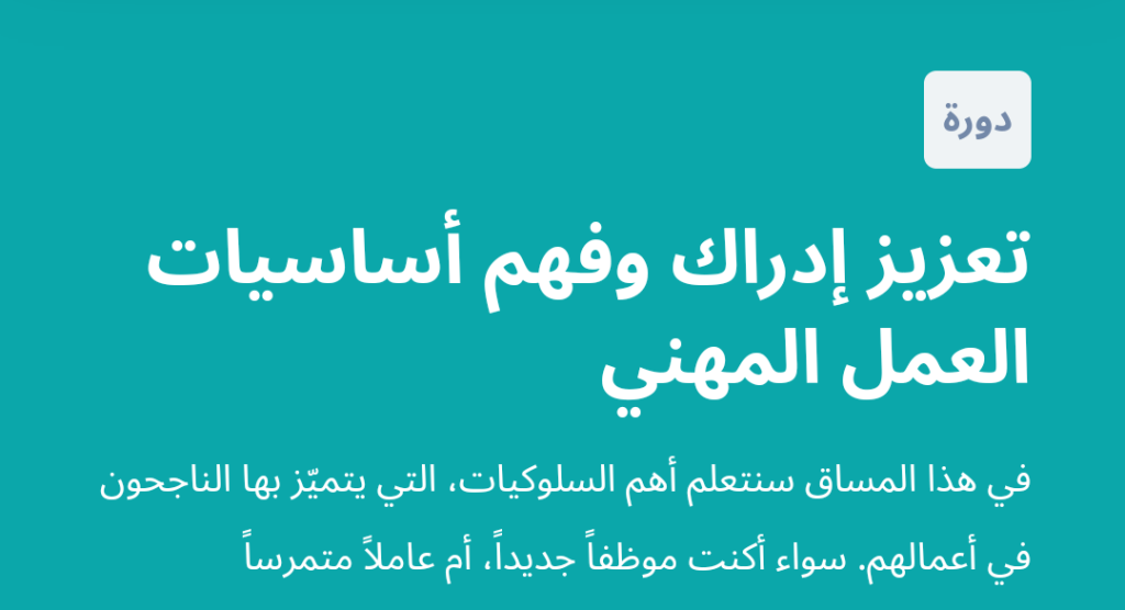 تعزيز إدراك وفهم أساسيات العمل المهني
