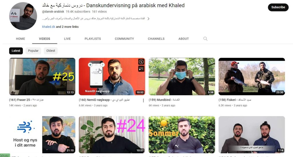 قناة دروس دنماركية مع خالد - Danskundervisning på arabisk med Khaled