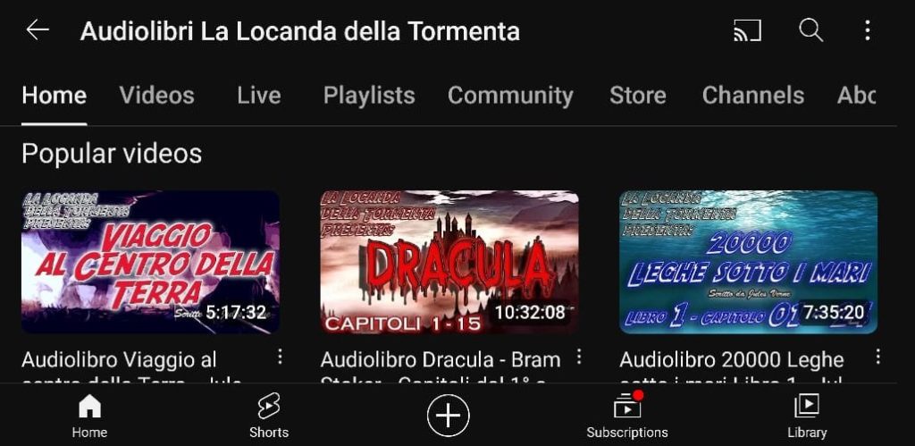 قناة Audiolibri La Locanda della Tormenta