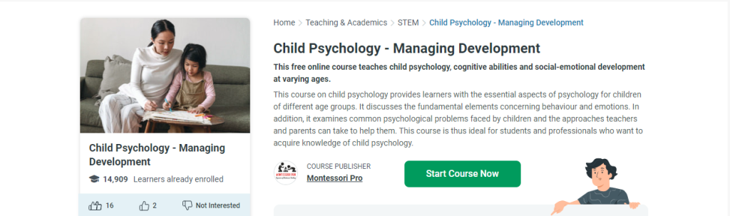 دورة Child Psychology - Managing Development
