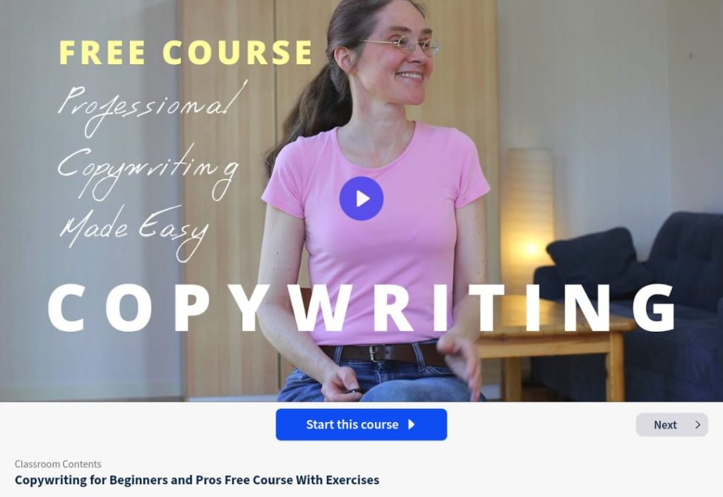 دورة Copywriting for Beginners and Pros Free Course With Exercises 
