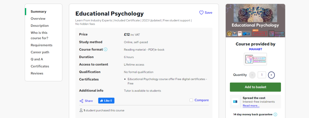 دورة Educational Psychology 