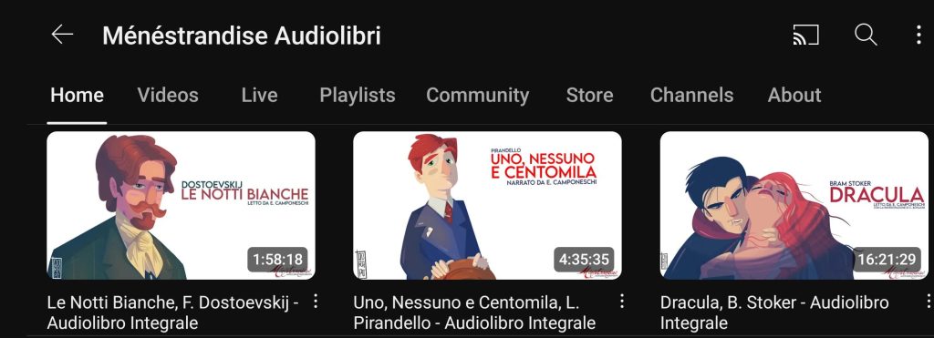 قناة Ménéstrandise Audiolibri 