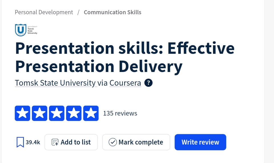 كورس Presentation skills Effective Presentation Delivery من دورات تعلم العروض التقديمية