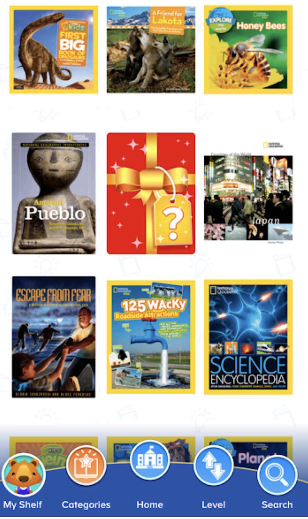 الكتب المتاحة في التطبيق 