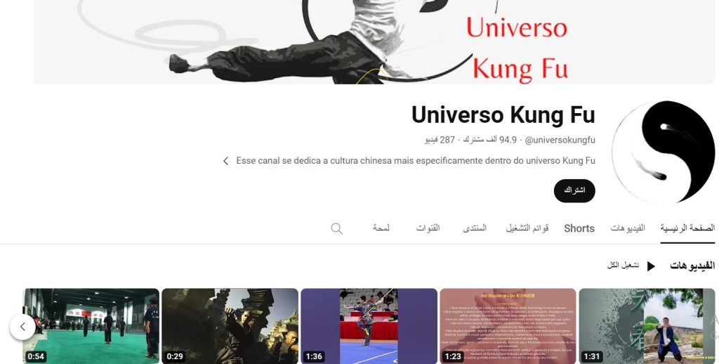 قناة Universo Kung Fu من قنوات أجنبية لتعليم رياضة الكونغ فو