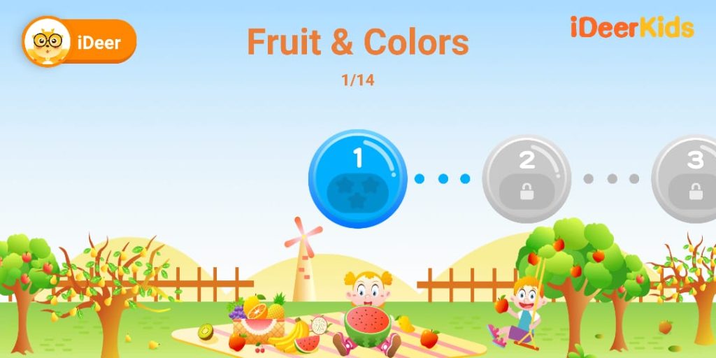 الصفحة الرئيسية لتطبيق iDeerKids- English for Kids