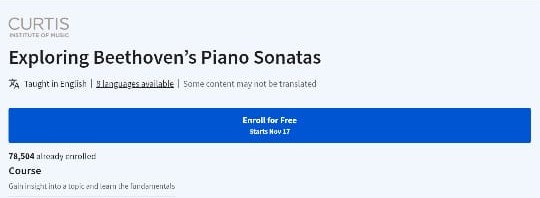 دورة Exploring Beethoven’s Piano Sonatas 