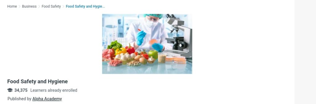 دورة Food Safety and Hygiene