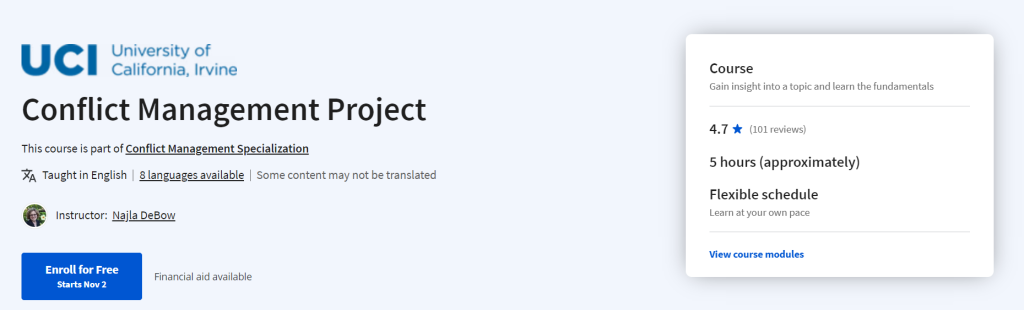 دورة Conflict Management Project