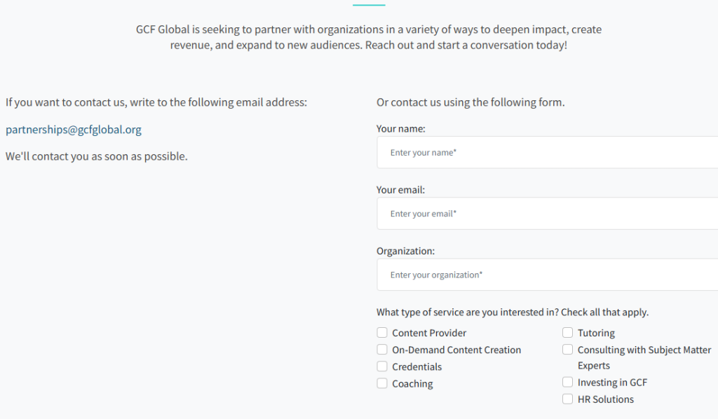 الاشتراك في موقع gcfglobal