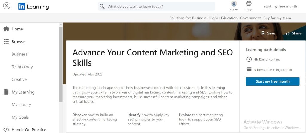 مسار Advance Your Content Marketing and SEO Skills