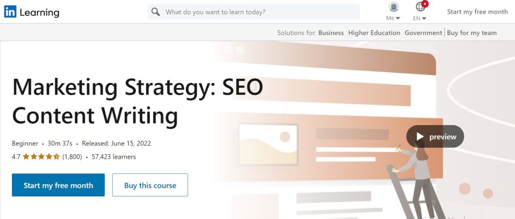 دورة Marketing Strategy: SEO Content Writing من مسار Advance Your Content Marketing and SEO Skills