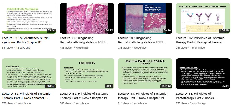 قناة Dermatology-on-line-teaching by Prof Asher