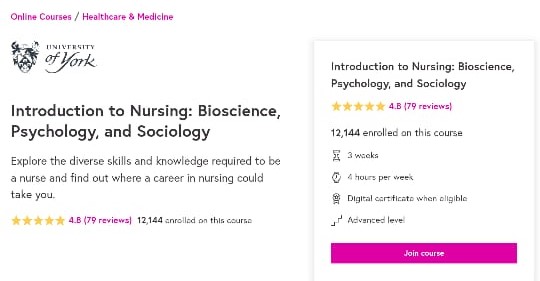 دورة Introduction to Nursing Bioscience, Psychology, and Sociology