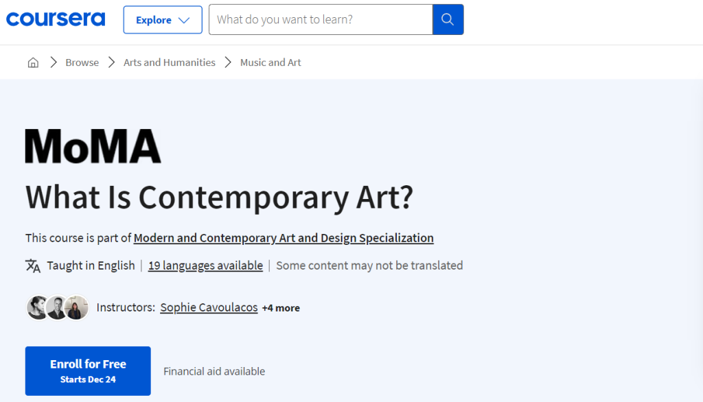 دورة What Is Contemporary Art