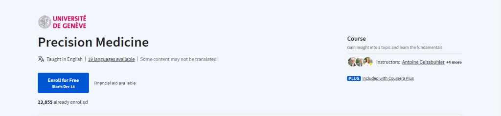 دورة Precision Medicine