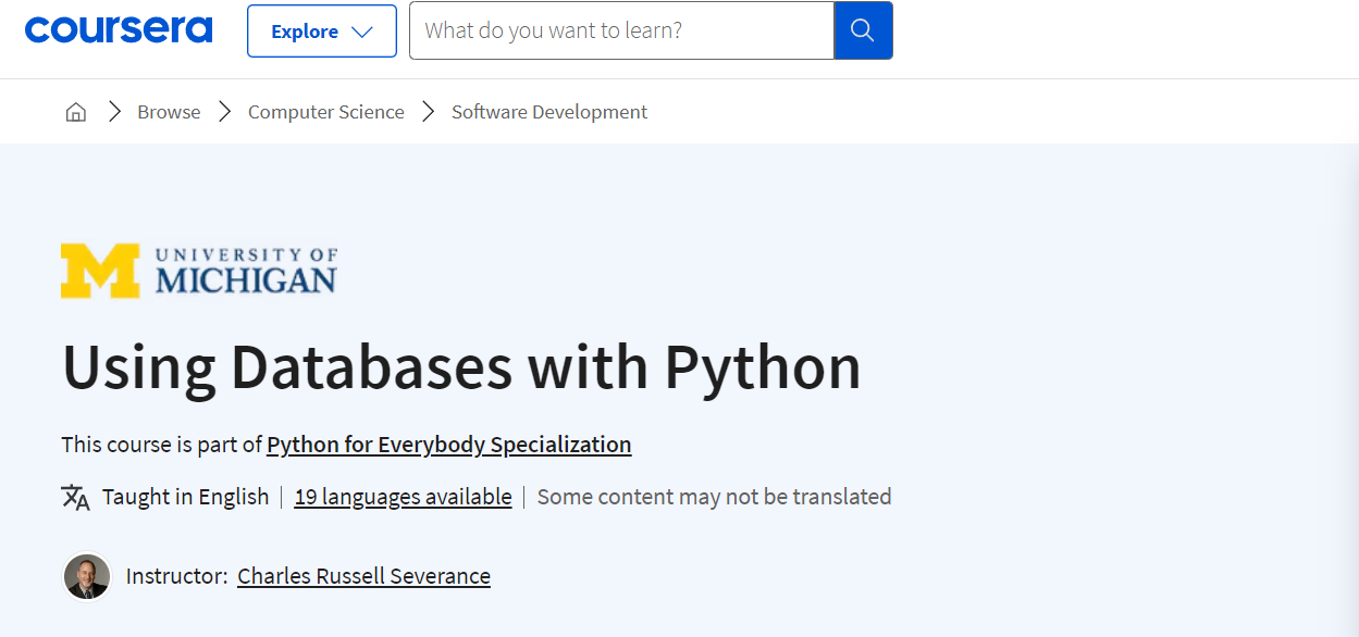تخصص Python for Everybody