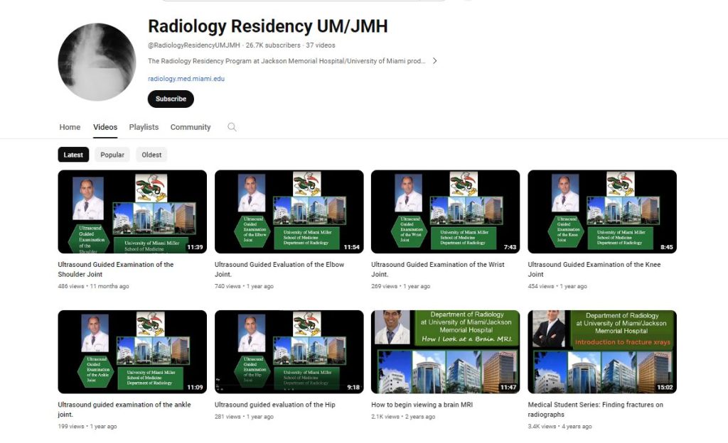 قناة Radiology Residency UM/JMH