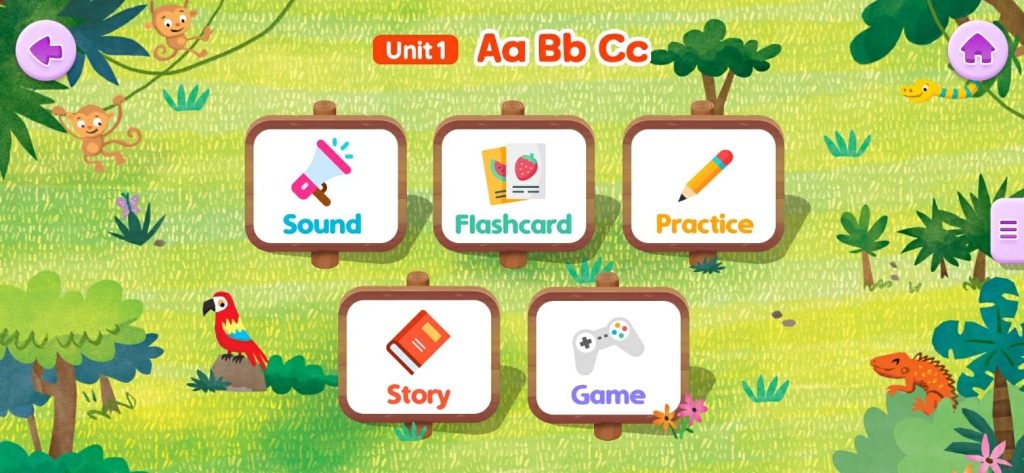 المستوى الأول من تطبيق bricks phonics لتعليم اصوات a b c