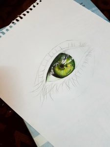 رسم انعكاس الرموش