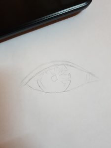 رسم حدقة العين مع البؤبؤ