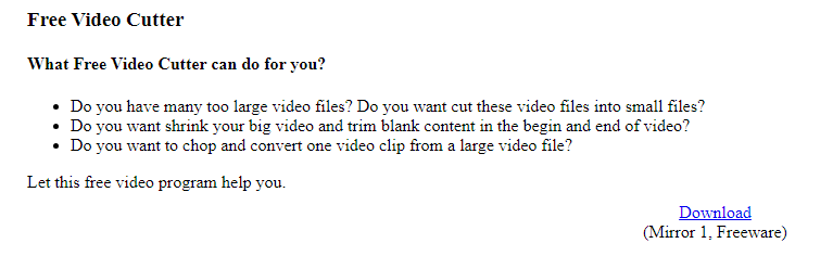 موقع free video cutter لقص ملفات الفيديو أون لاين