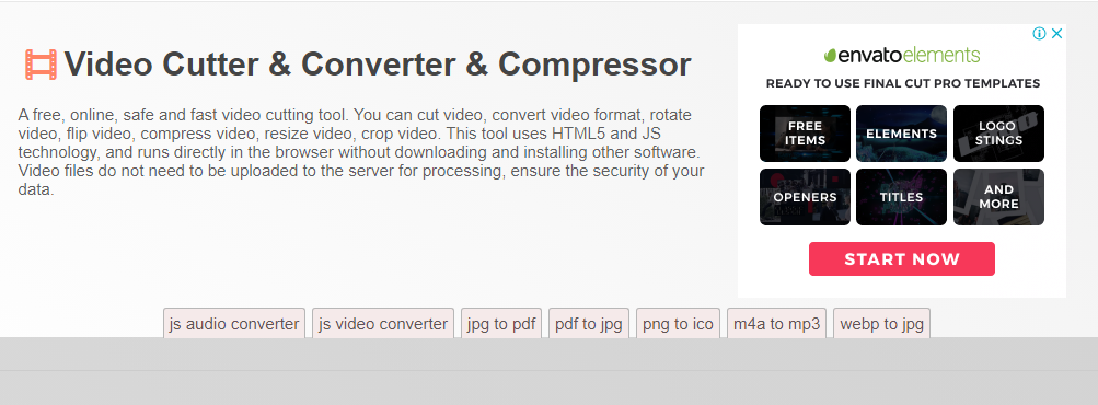 موقع videos cutter js