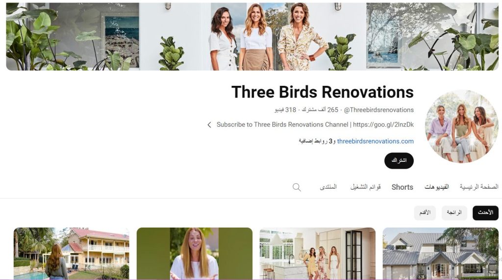 قناة Three Birds Renovations