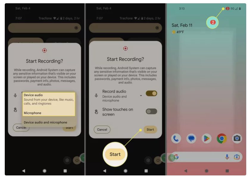 حفط تسجيل الشاشة للأندرويد