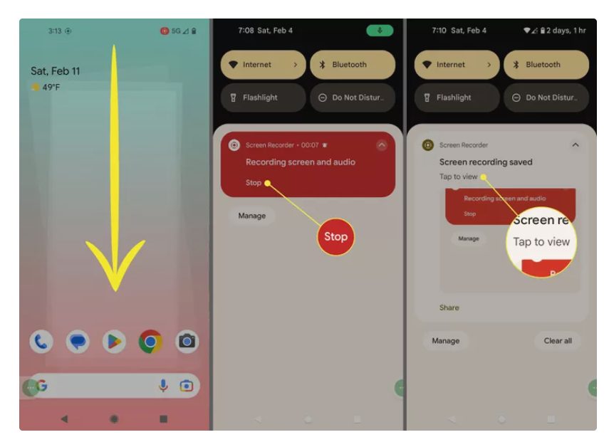 فتح التسجيلات من خلال الصور