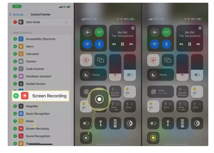 تسجيل الشاشة لأجهزة أيفون