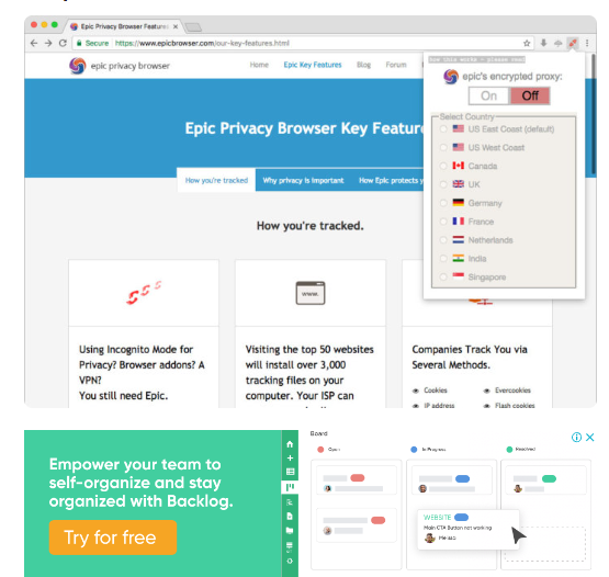 متصفح Epic Browser من بدائل متصفح Tor