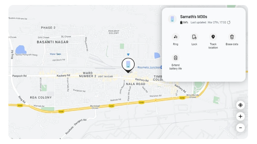 تحديد موقع الجهاز على الخريطة