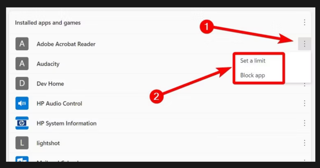 تحديد وقت الشاشات
