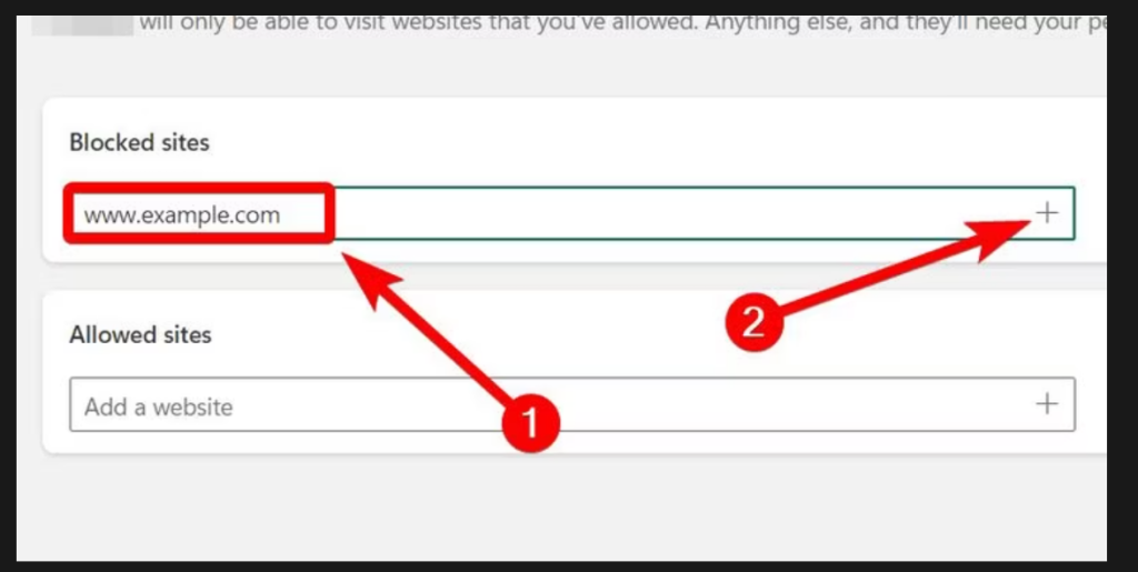 إضافة موقع محظور