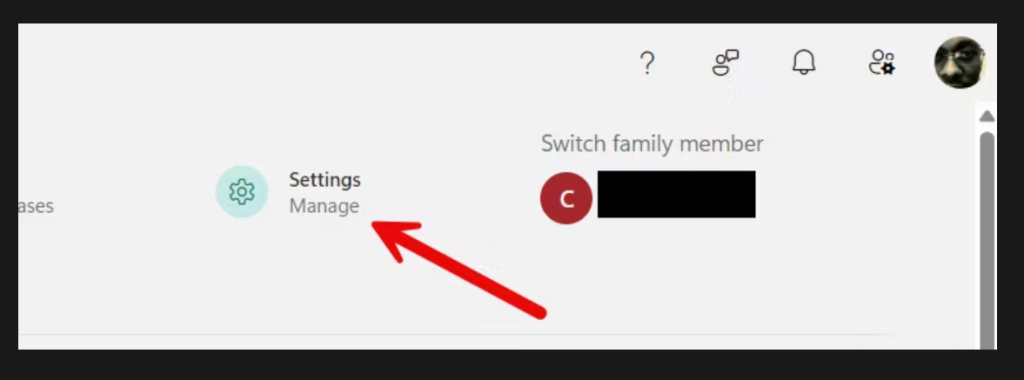 إدارة إعدادات الحساب الخاصة بتفعيل خاصية الرقابة الأبوية