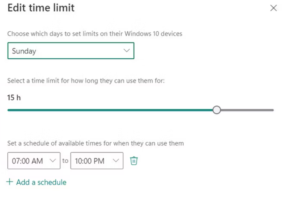 تعديل الحدود الزمنية