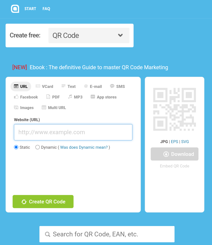 موقع باركود جينيريتور لإنشاء البار كود 