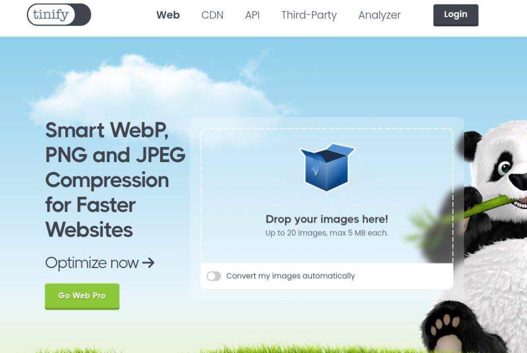 موقع تينفي لتقليل حجم صور PNG اون لاين