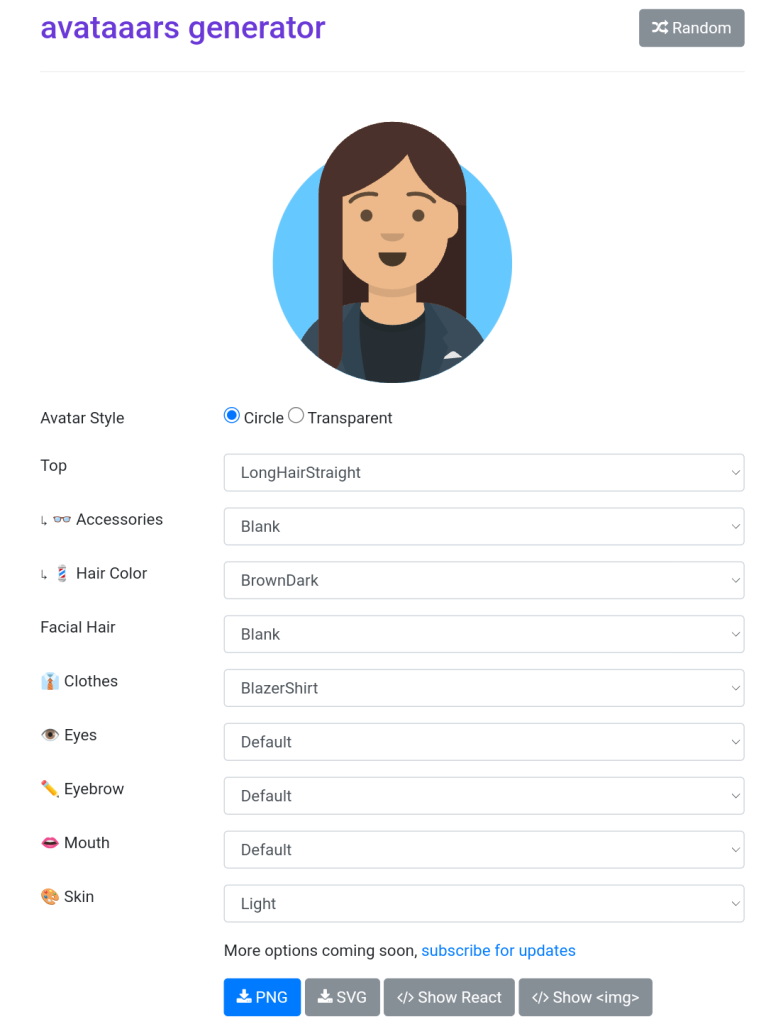 موقع avataaars generator لصنع صور رمزية