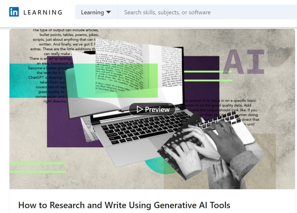 دورة How to Research and Write Using Generative AI Tools
