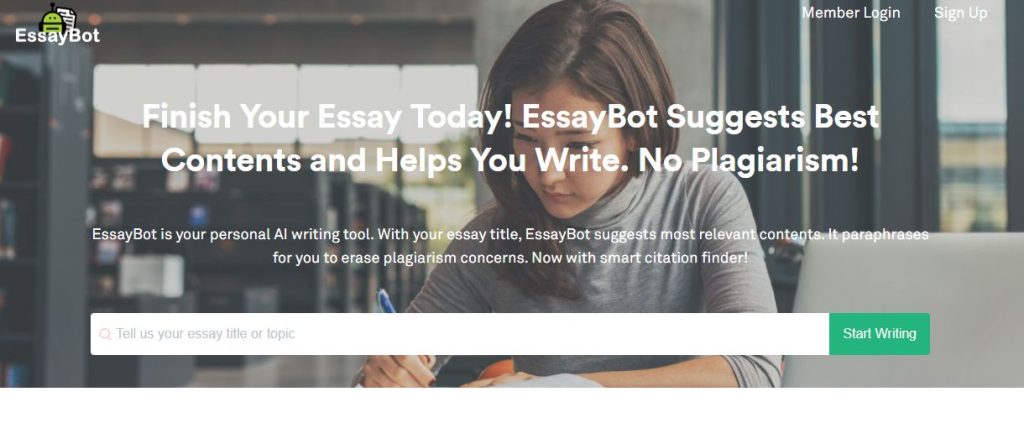 موقع Essay Bot