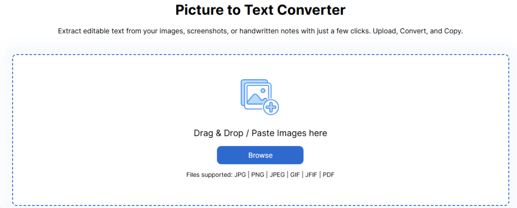 موقع picture to text لتحويل الصور إلى نص