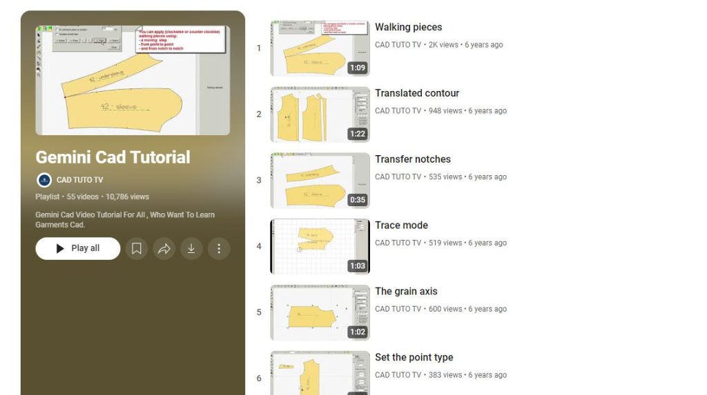 دورة Gemini Cad Tutorial لتصميم الباترون