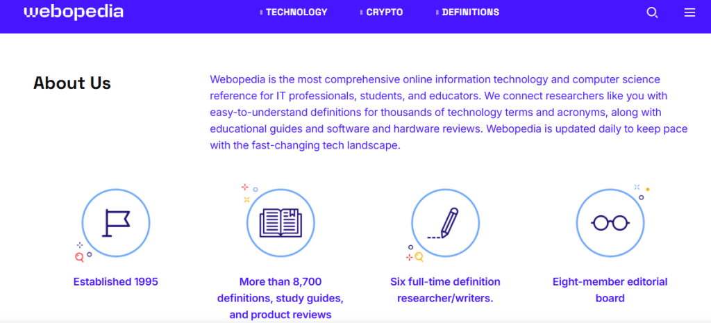 موقع Webopedia للبحث عن مصطلحات الكمبيوتر